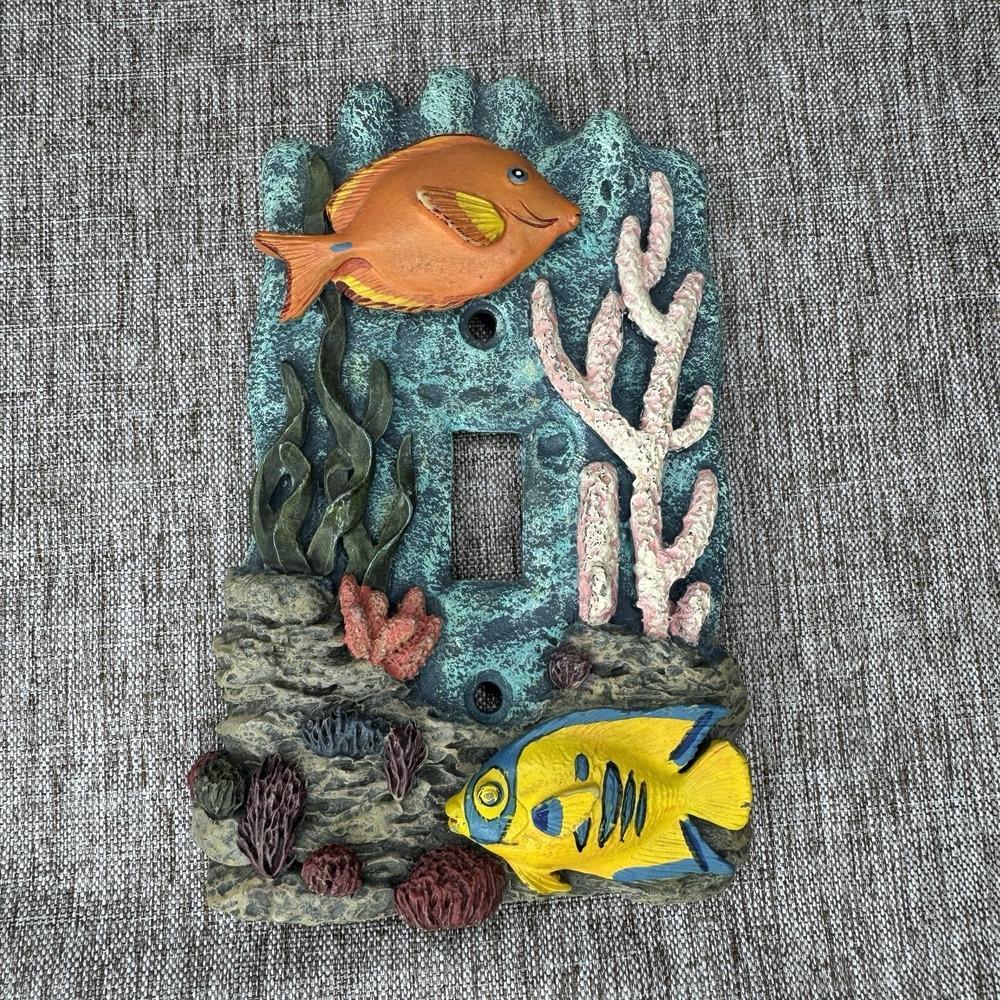 Resin 3D Light Switch Wall Cover Tropical Ocean's Coral Reef Whimsy
